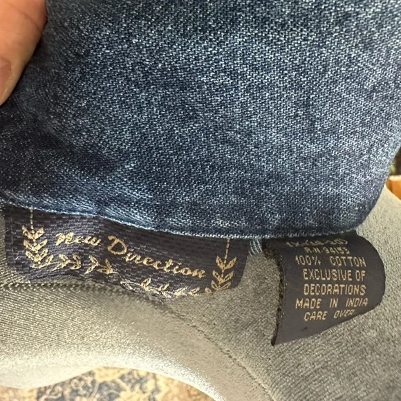 New Directions Blue Jean Jacket with Floral Embroidery - Picture 5 of 5